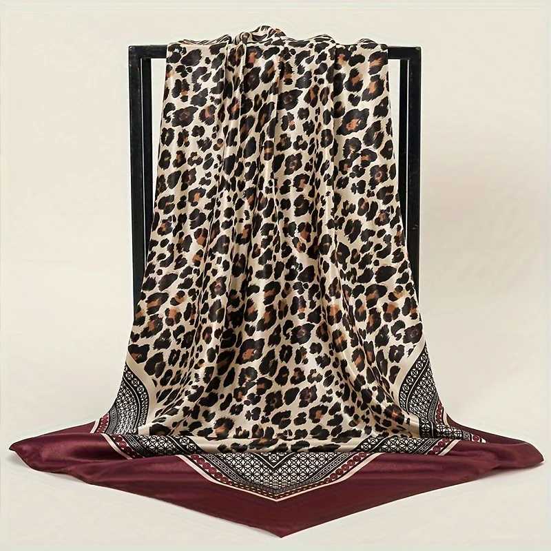 Leopard Print Square Shawls Four Seasons Popar Scarves Luxury Style Sunscreen Kerchief New 90X90CM Fabric X250324