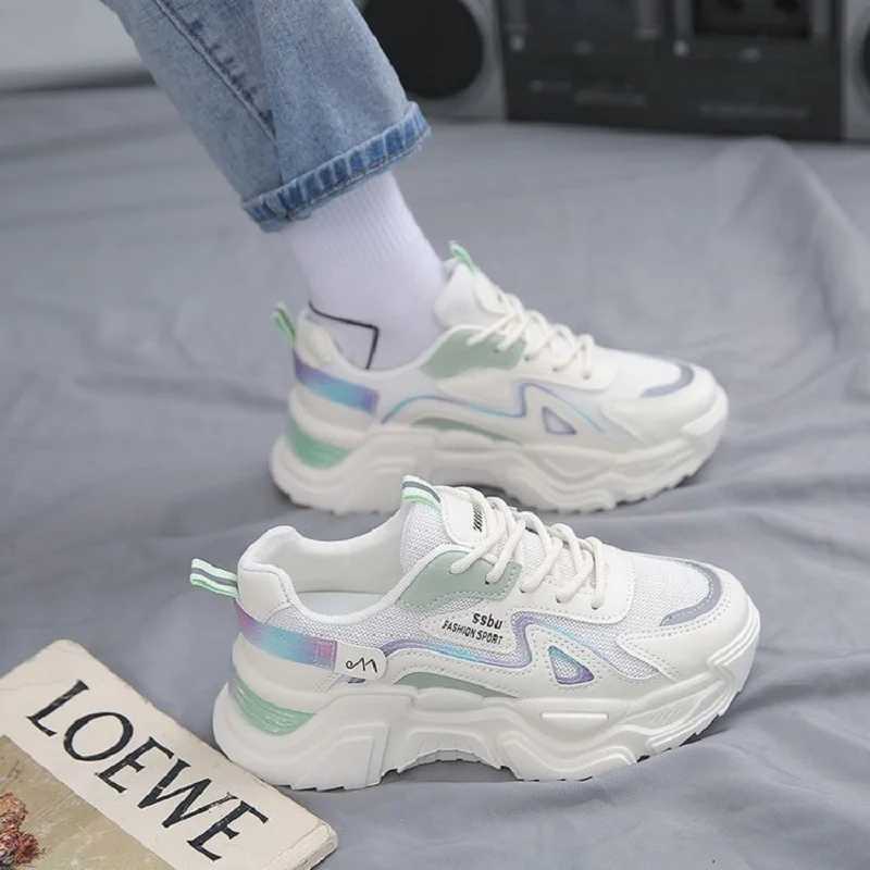2025 Sports Shoes Womens Platform Flat Shoes Womens Shoes Green Casual Womens Short and Fat Sports ShoesXJ250324