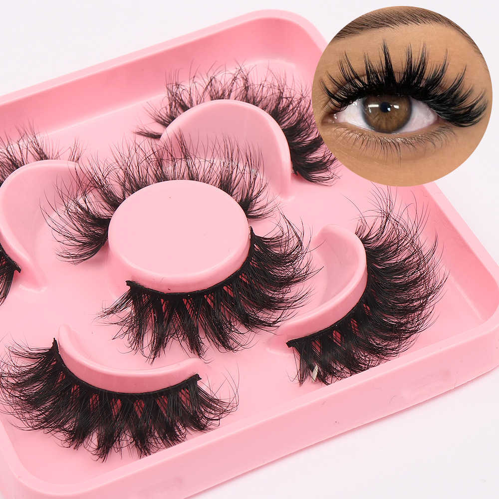 Wind Three Pair Cat Eye 3D Stereoscopic Multi Layer Curling False Eyelash Makeup Stage Makeup Mixed Blood Makeup Eyelash W250324