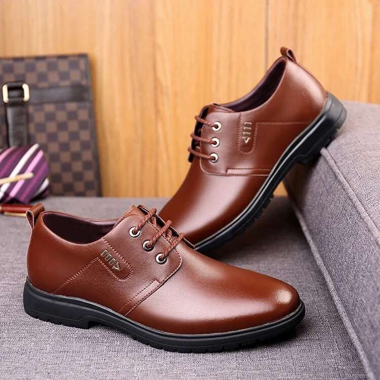 Brand designer Leather Lace Up Oxfords Dress for Wedding Party Office Business Casual Shoes Men Work atos
