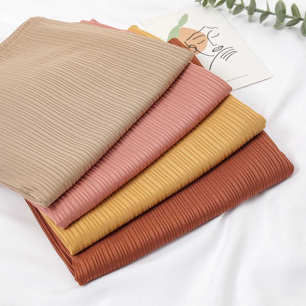 Fashion Ribbon Jersey Headscarf Shawl Muslim African Band Soft Elastic Scarf Sample Solid Color Malaysia WRAES Scarf X250324