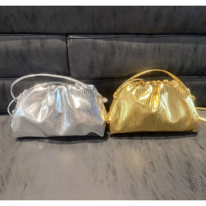 Designer Gold Sier Soft Cloud Women's Handbag 2023 New In Dumpg Lady Purse Large Capacity Crossbody Bag