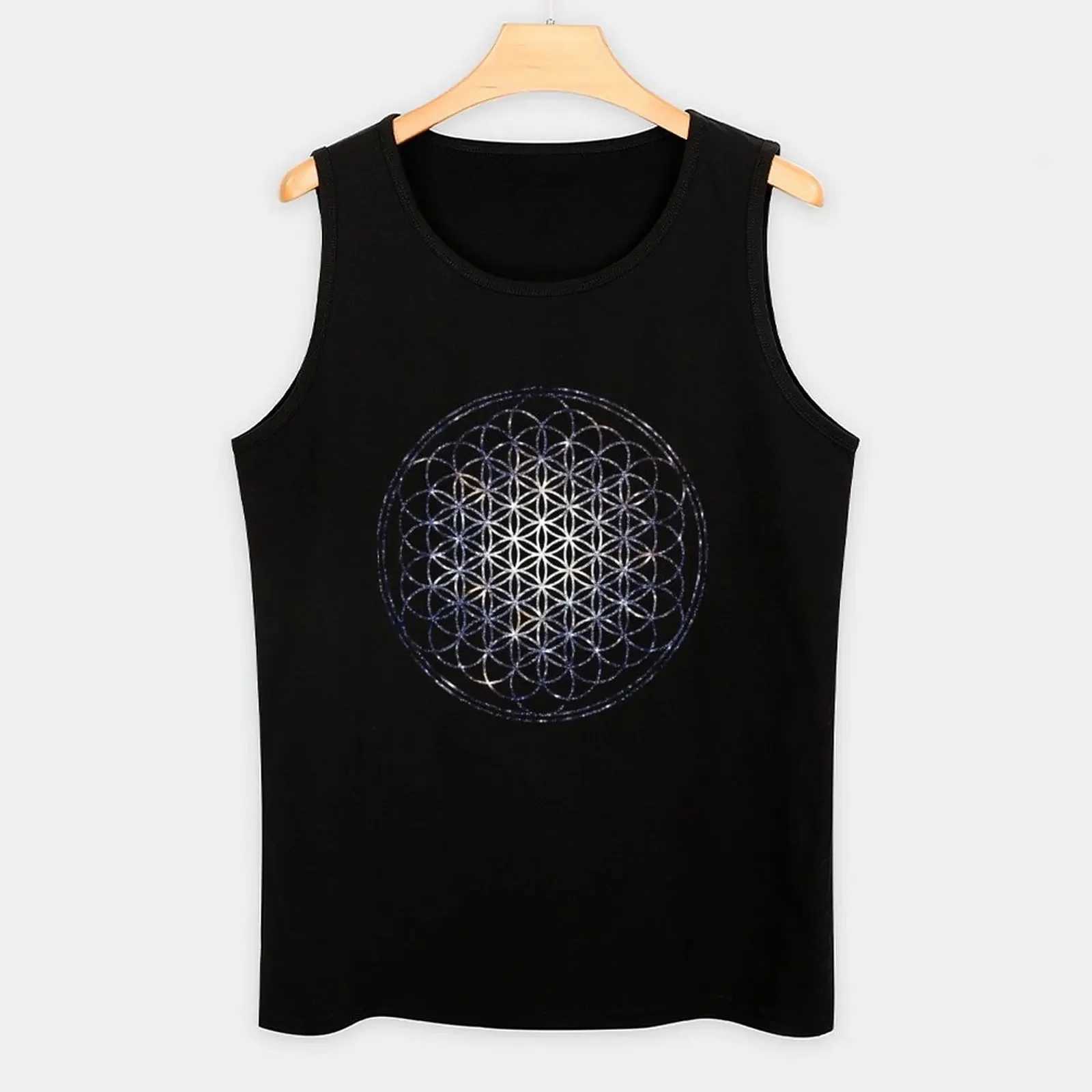 Flower of Life - Sacred Geometry Star Cluster Tank Top Mens Sleeveless T-shirt Mens T-shirt X250324