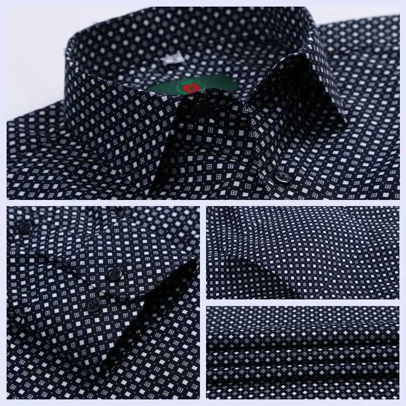 Mens floral print long sleeved loose plus size business casual Camisia formal mens Korean clothing mens social shirt X250324