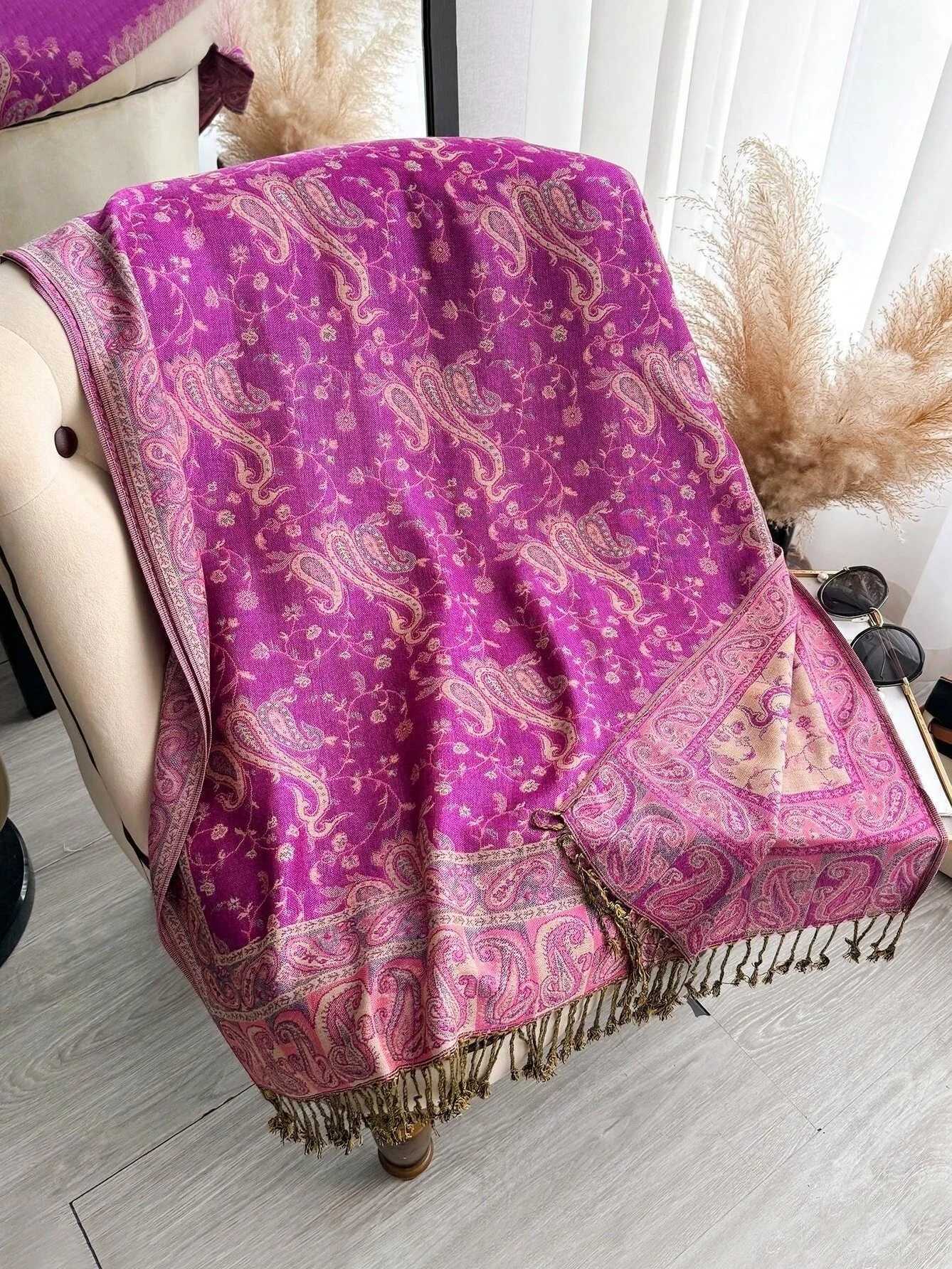 24Color Luxury Bohen Style Shawl Wen Scarf Jacquard Paisley Pattern Designer Womens Muslim Headscarf X250324