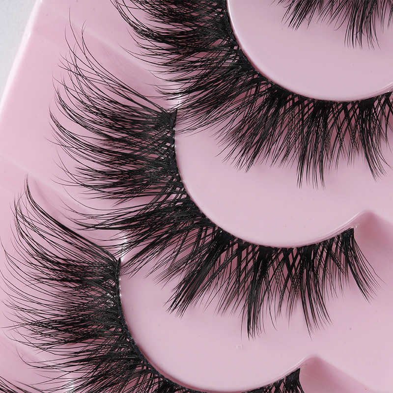 DT02 Thick Slant Flying False Eyelash Transparent Terrier Fox Eye Thick Self Adhesive Eyelash Hair W250324
