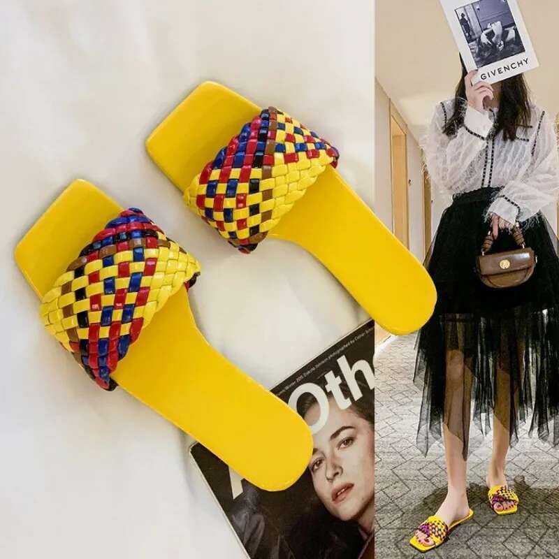 Slipper Women Summer One-e Braided Strap To Wear Lightweight Women's Sandals Casual Plus-size Beach Shoes
