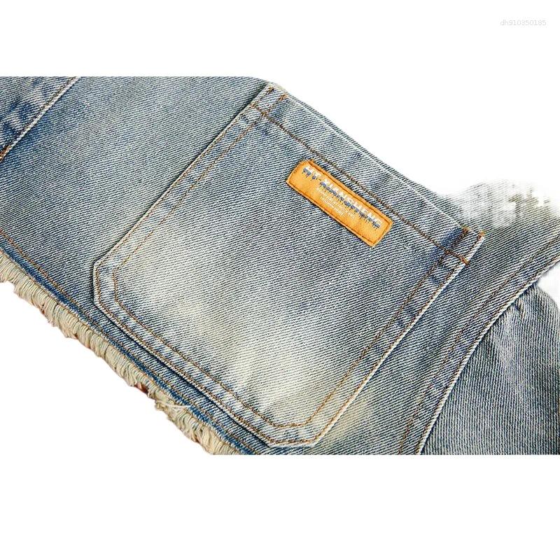 Men's Jackets Beianji Trendy Brand Clothing Design Sense Splicing Hip-hop Plaid Denim Jacket Unisex American High Street Couple's