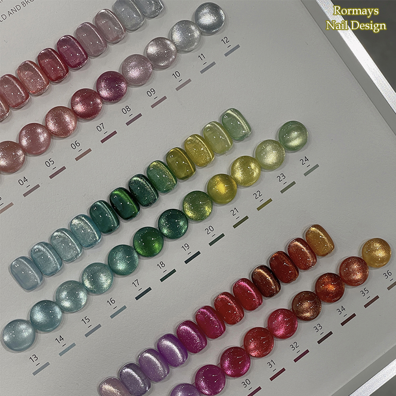 Romrays Glass Beads Cat's Eye Rainbow gel Polishing 36PCS Mixed Varnish Shining Burst Durable UV Skin Dream Salon gel 15ML Primer Finish Factory 