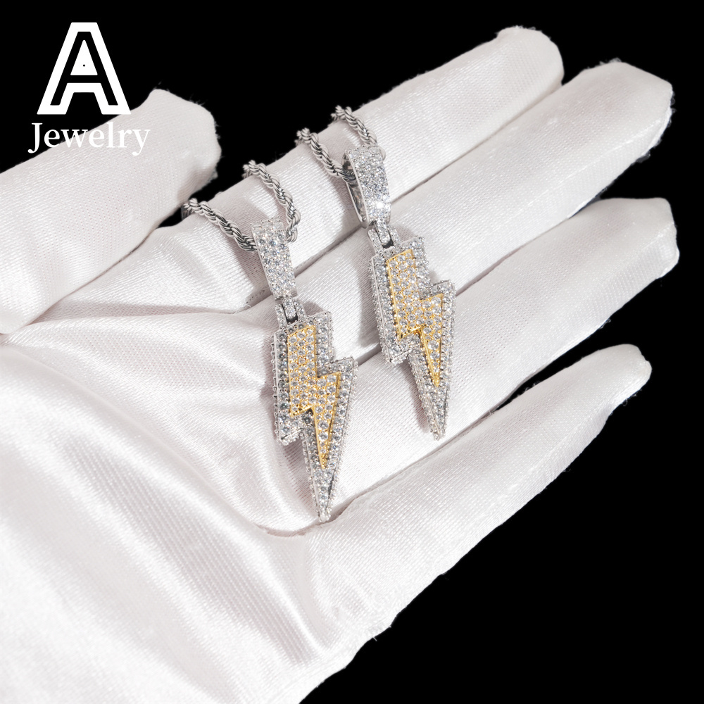 Ready to Ship Iced Out Hip Hop Jewelry Pendant 925 Silver Full VVS Moissanite Diamond Charm Pendants Necklace