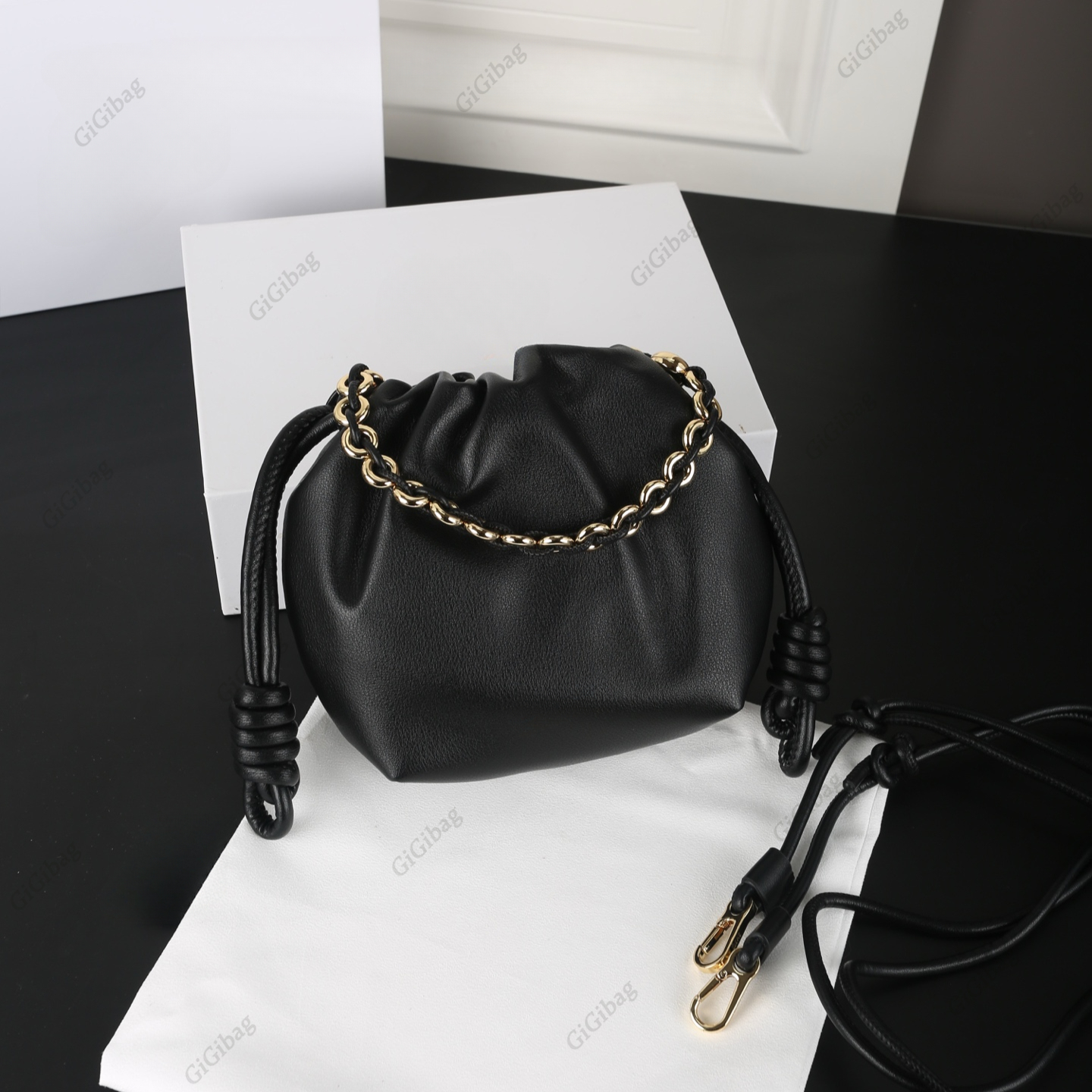 mini Cloud Bag Flamenco Purse Designer Women Handbag Pleated Cowhide Chain Single Shoulder Bag Luxury Crossbody Bags Drawstring Full Leather Soft