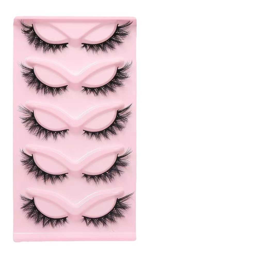5 pairs of cats eye thick V small flower curl cross style fox false eyelashes COS mixed blood female group eyelashes W250324