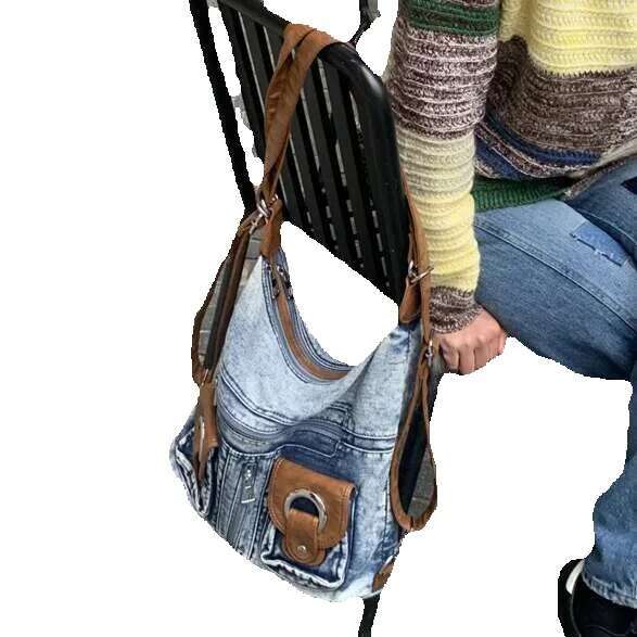 JIAERDI Punk Denim Y2k Bag Women 2023 High Street Pockets Chic Vintage Backpack Ladies Haruku Casual Messenger Bags Versatile