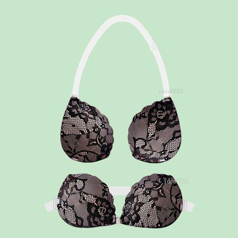Lace invisible bra backless adhesive push up style womens bra sexy transparent tape silicone adhesive braXJ250324