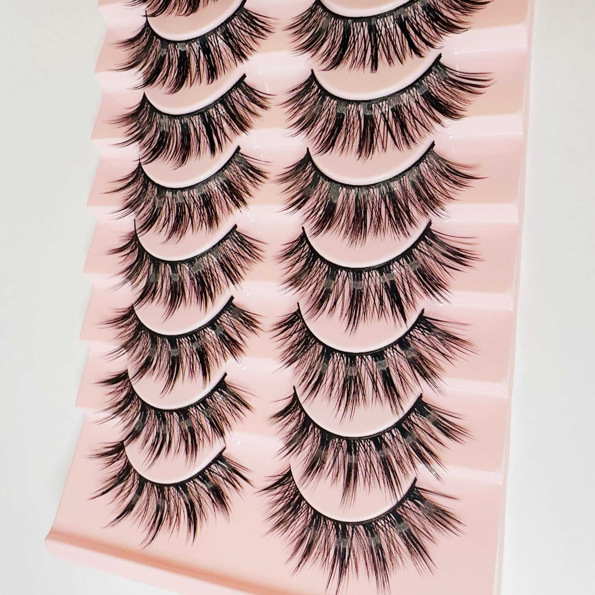 027 Ten pairs of pretending to be big demons thick fake eyelashes hard stems Barbie big eyes pointed tails exaggerated eyelashes curled eyelashes W250