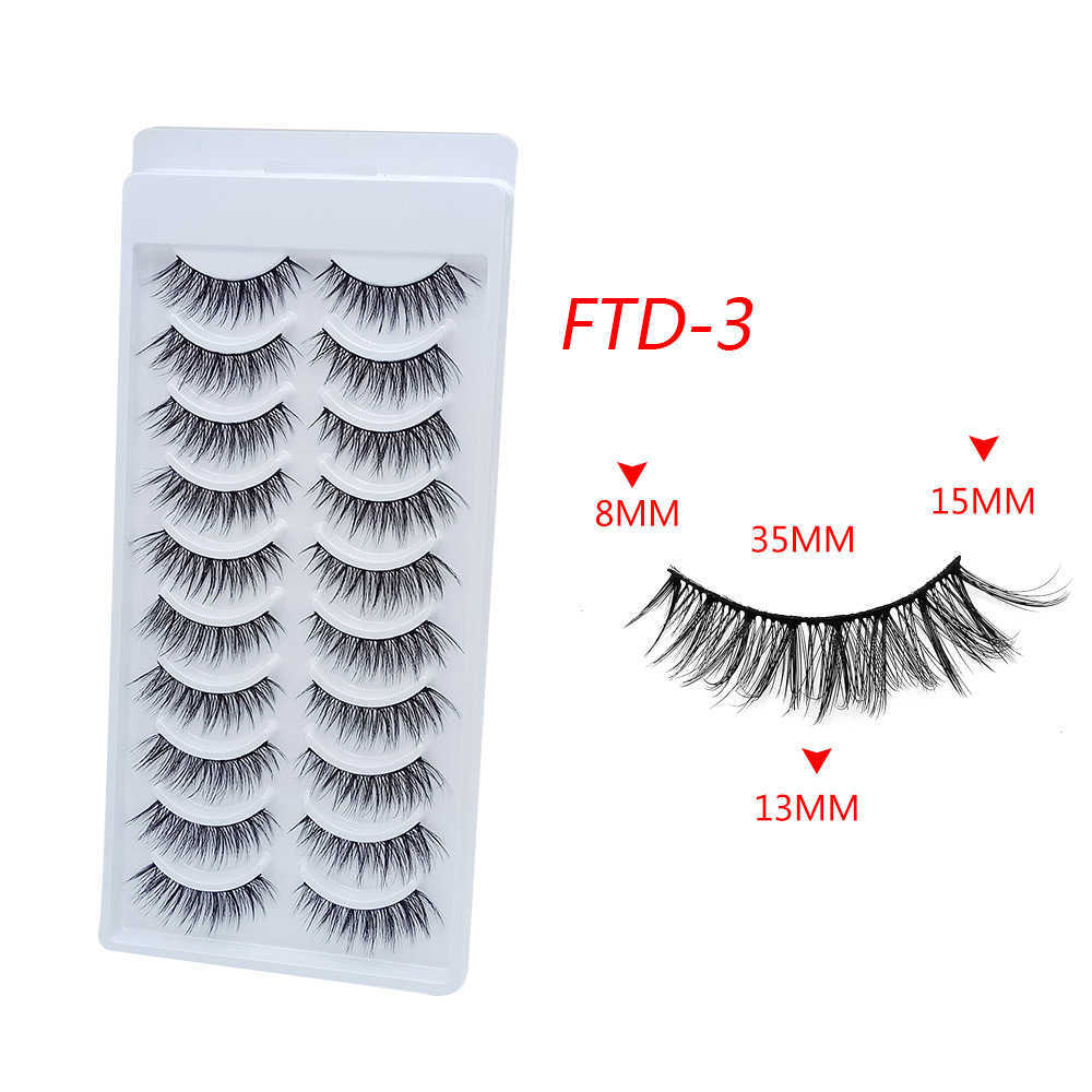 3D Stereoscopic 10 Pair False Eyelash Multi Layer Natural Curling Cross Eyelash FTD-8 W250324