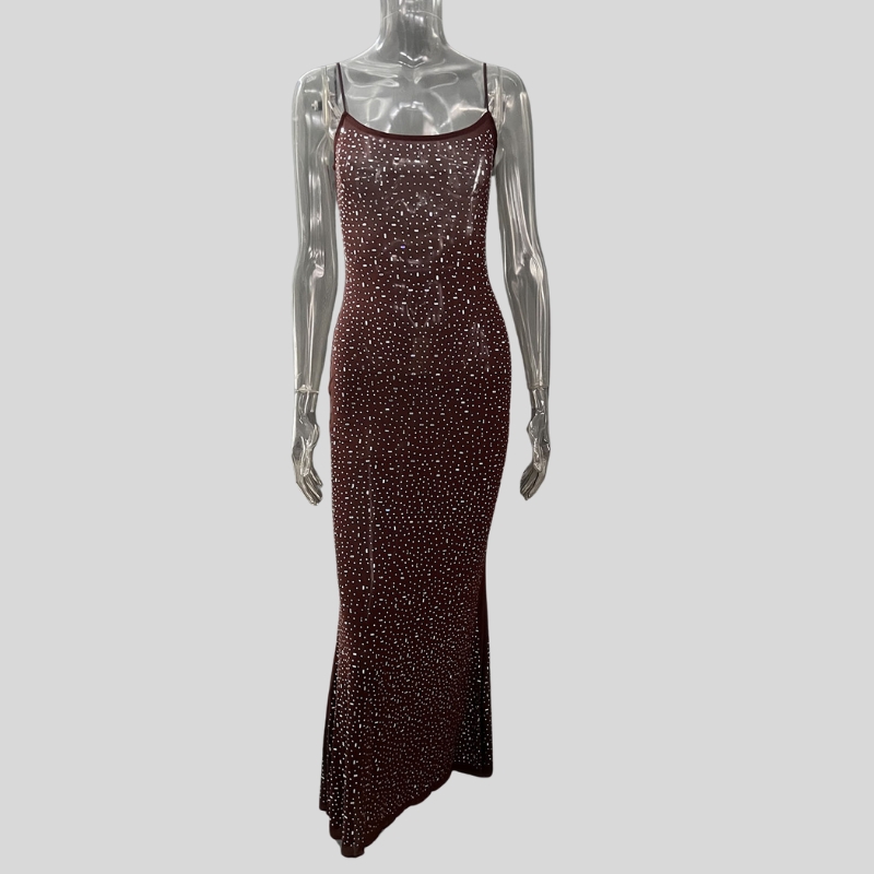 Popular women's clothing bright diamond sexy suspender mermaid dress