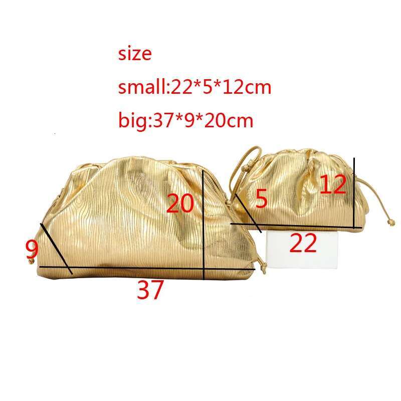 Designer Gold Sier Soft Cloud Women's Handbag 2023 New In Dumpg Lady Purse Large Capacity Crossbody Bag