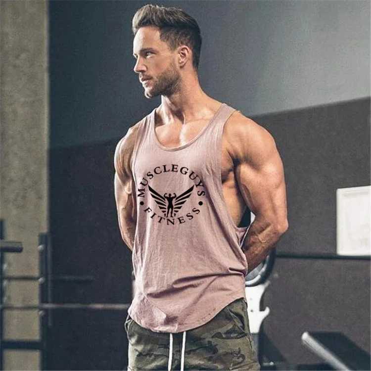 Muscleguys brand clothing fitness shirts mens vests top of the line exercise vests Stringer vests cotton sportswear underwear X250324