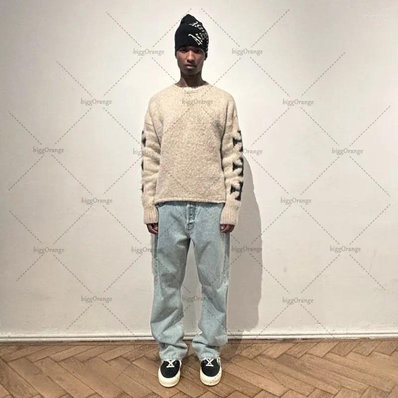 Men's Sweaters American Y2K Street Haruku Sweater Gothic Punk Cross Personality Clothing Fashionable Round Neck Long-sleeved Tops Couples