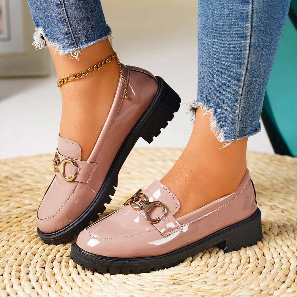 Fashion Round Toe Summer New 2025 Women's Casual Wedge Lolita Shoes Brand Loafers Trendy Wedding Bridesmaids High Heels