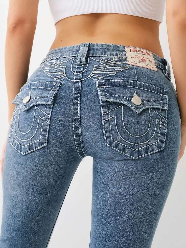 Sexy Women Pencil Leggings American Retro Trend Haruku Hip Hop Pocket Embroidered Slim Jeans Low Waist Y2k Denim Pants