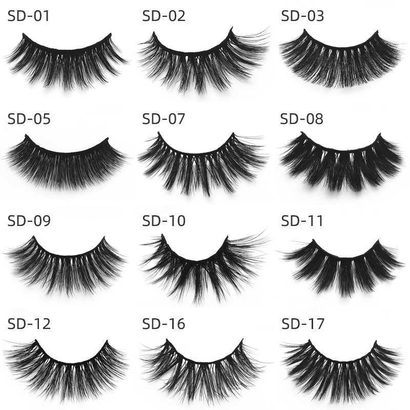 Straight SD exaggerated imitation mink eyelashes 3D mink lashes thick single pair false eyelashes W250324