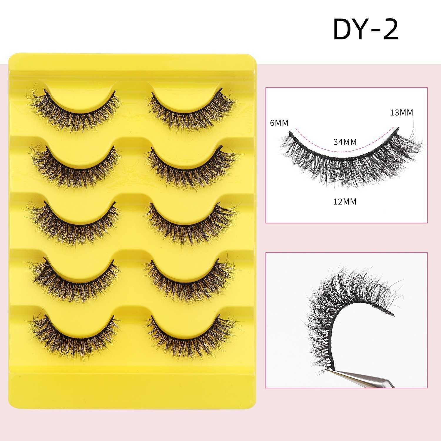Five pairs of thick explosive eyelashes messy curled fluffy synthetic false eyelashes W250324