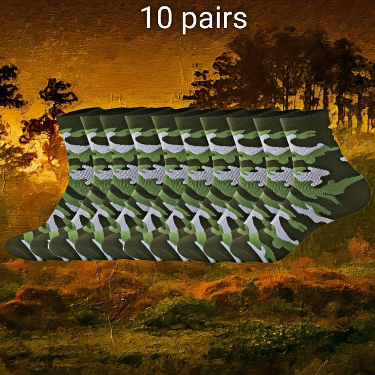 10 pairs of four seasons men's sports camouflage socks anti-odor boat socks breathable leisure socks hot-sale