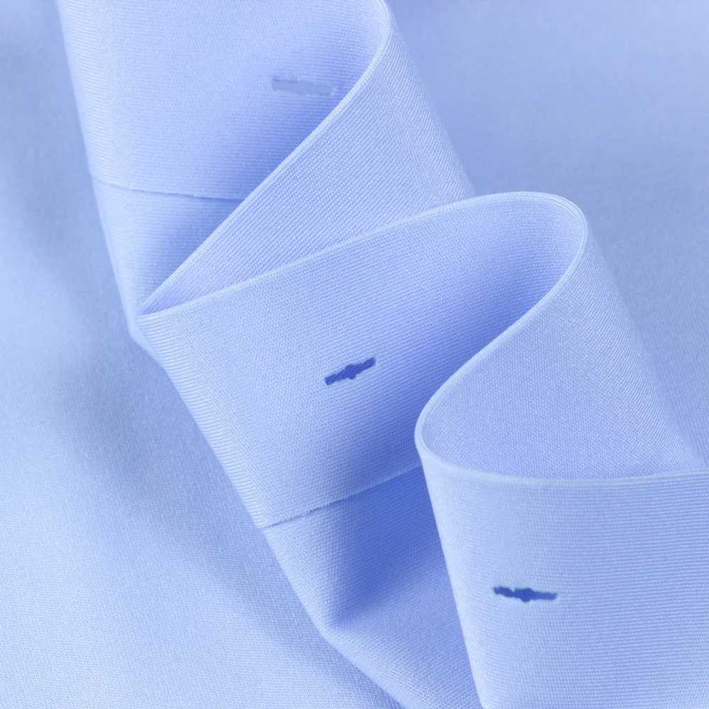 Sumptuously comfortable nylon and spandex blend solid mens breathable slim elastic long sleeved button up business shirt X250324