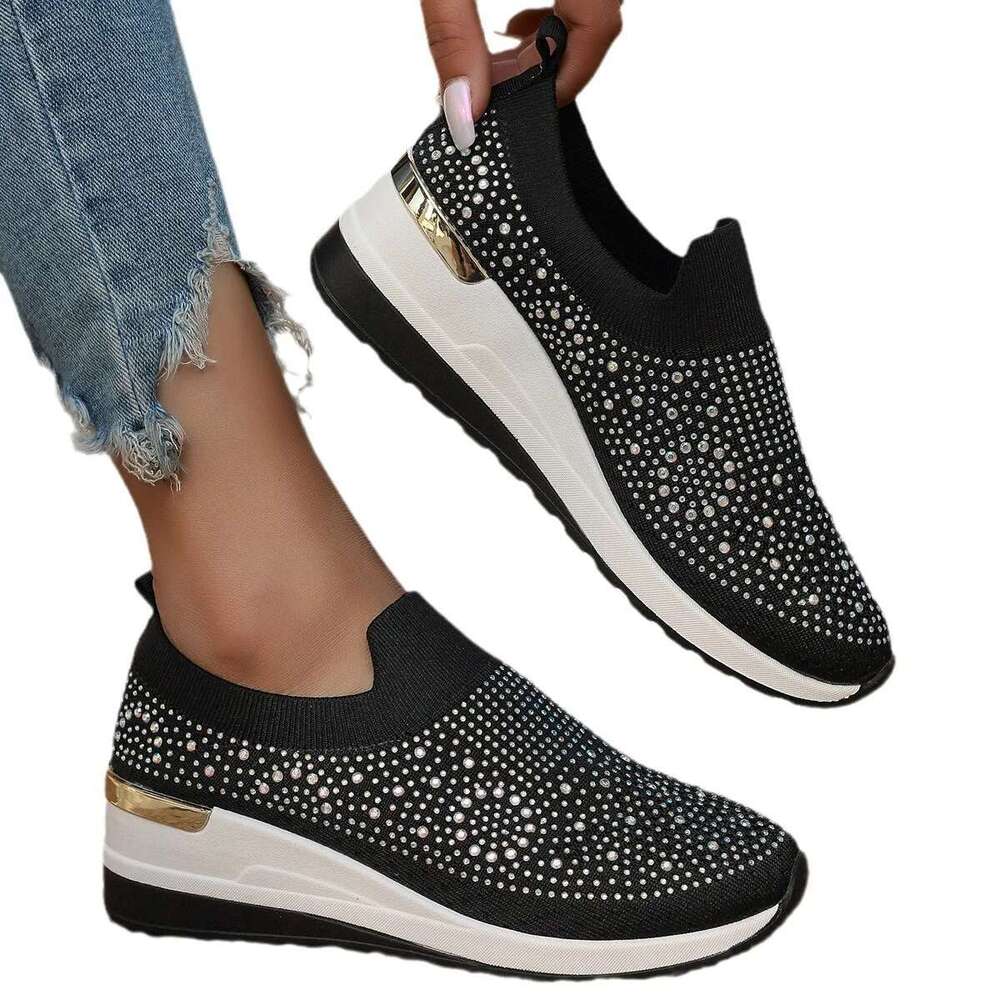 Summer White Vulcanized Shoes Fashion Sneakers Women Flats Slip on Sock Trainers Ladies Bg atos De Mujer