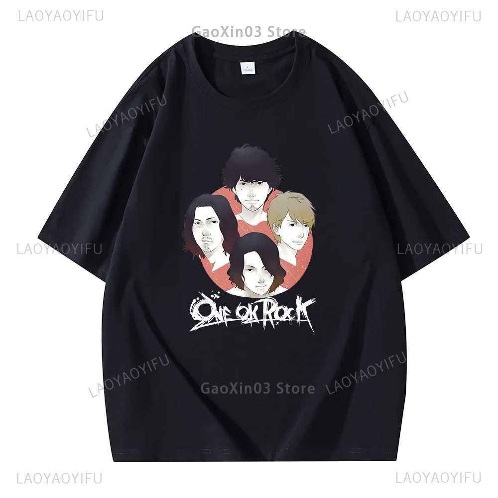 One Ok Rock Shirt Japanese Rock Band Printed Top Fashion Hipster T-shirt Graphite T-shirt Womens Clothing Cotton T-shirt X250324