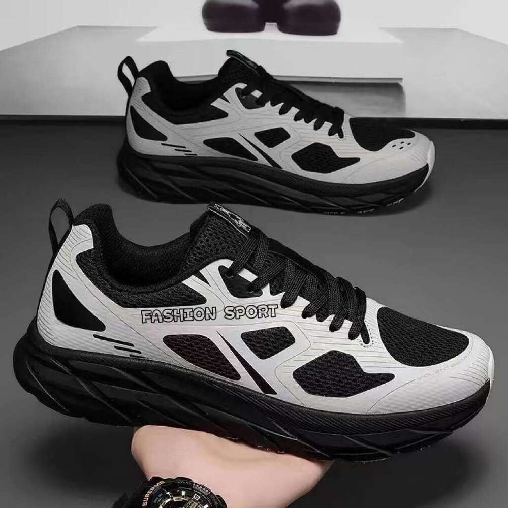 Large size soft running for men, spring thick soled shock-absorbing casual men's sports shoes, skipping rope fiess breathable shoes