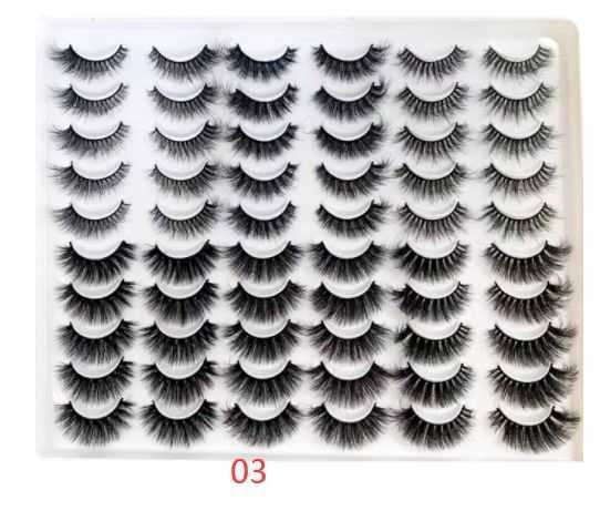 Thirty pairs of hot selling fluffy styles thick faux mink fur explosive fur styles curled and messy eyelashes W250324
