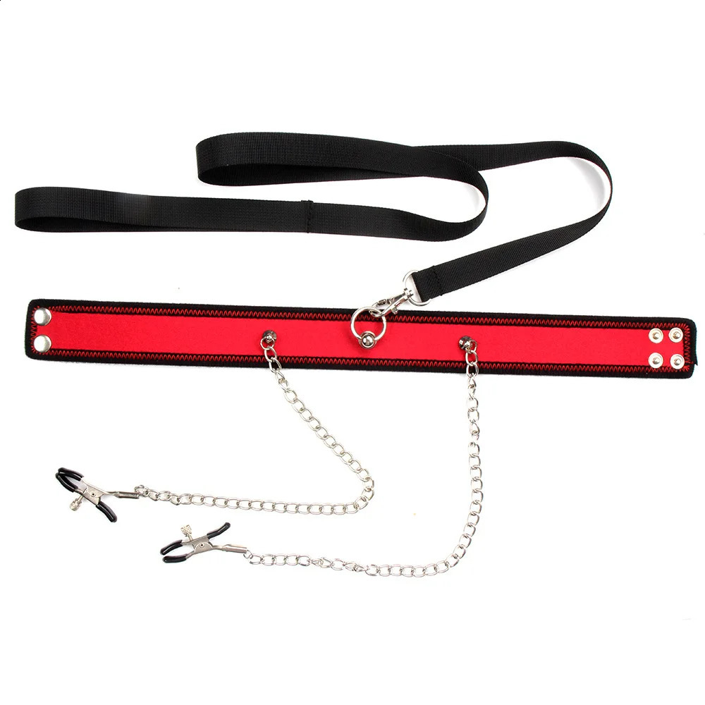 Behind Back SM Collar Body Restraints Handcuff Nipple Clampls Harness Belt Master BDSM Erotic Sex Toys For Couples Games 250322