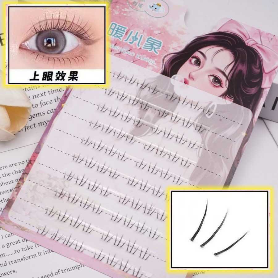 Cat Claw Lower Eyelash Transparent Terrier Moms Manga Barbie Lazy Eyelash Single Cluster Segmented Thick Simulation Eyelash W250324