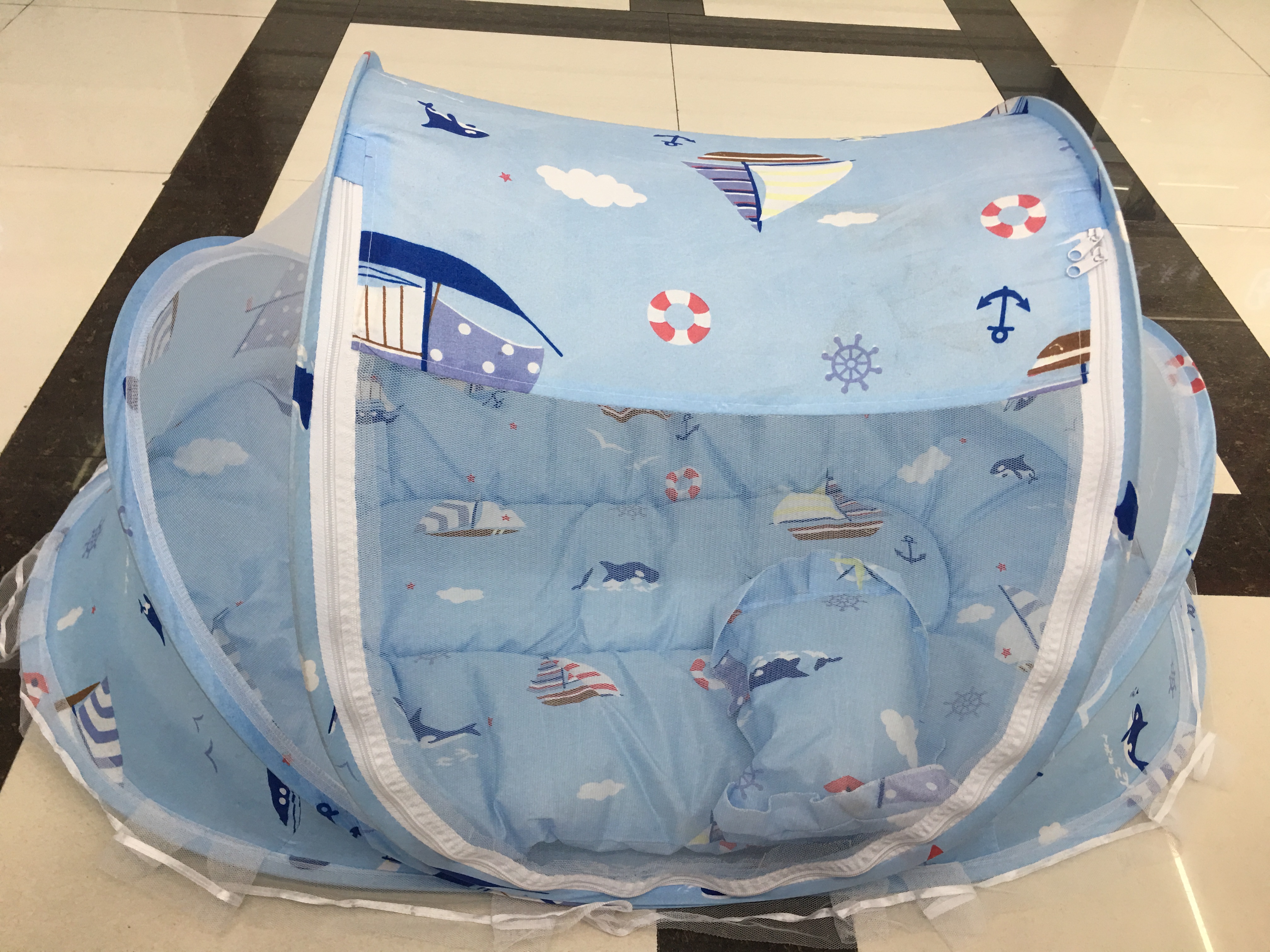 Jiaobao sailboat three piece set baby mosquito net