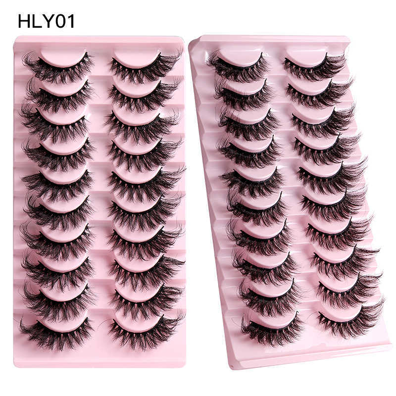 10 pairs of fox eye fox series false eyelashes thick curled and curled elongated mink fur at the tail and a whole eyelash W250324