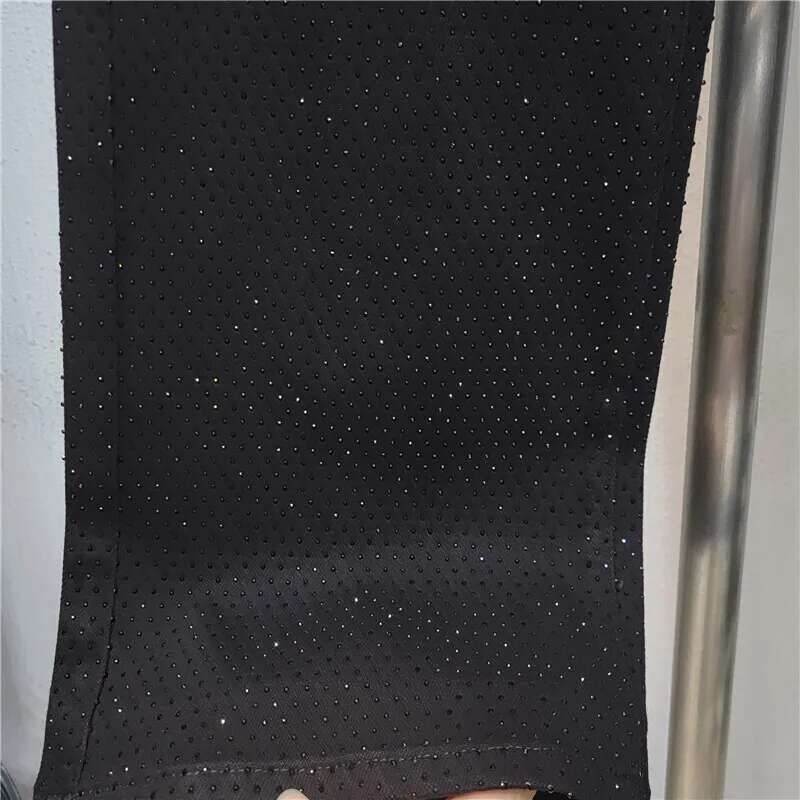 DEAT Women's Jeans High Waist Single Sided Full Rhie Black Straight Wide Leg Denim Pants 2025 New Fashion Spring 29L8628