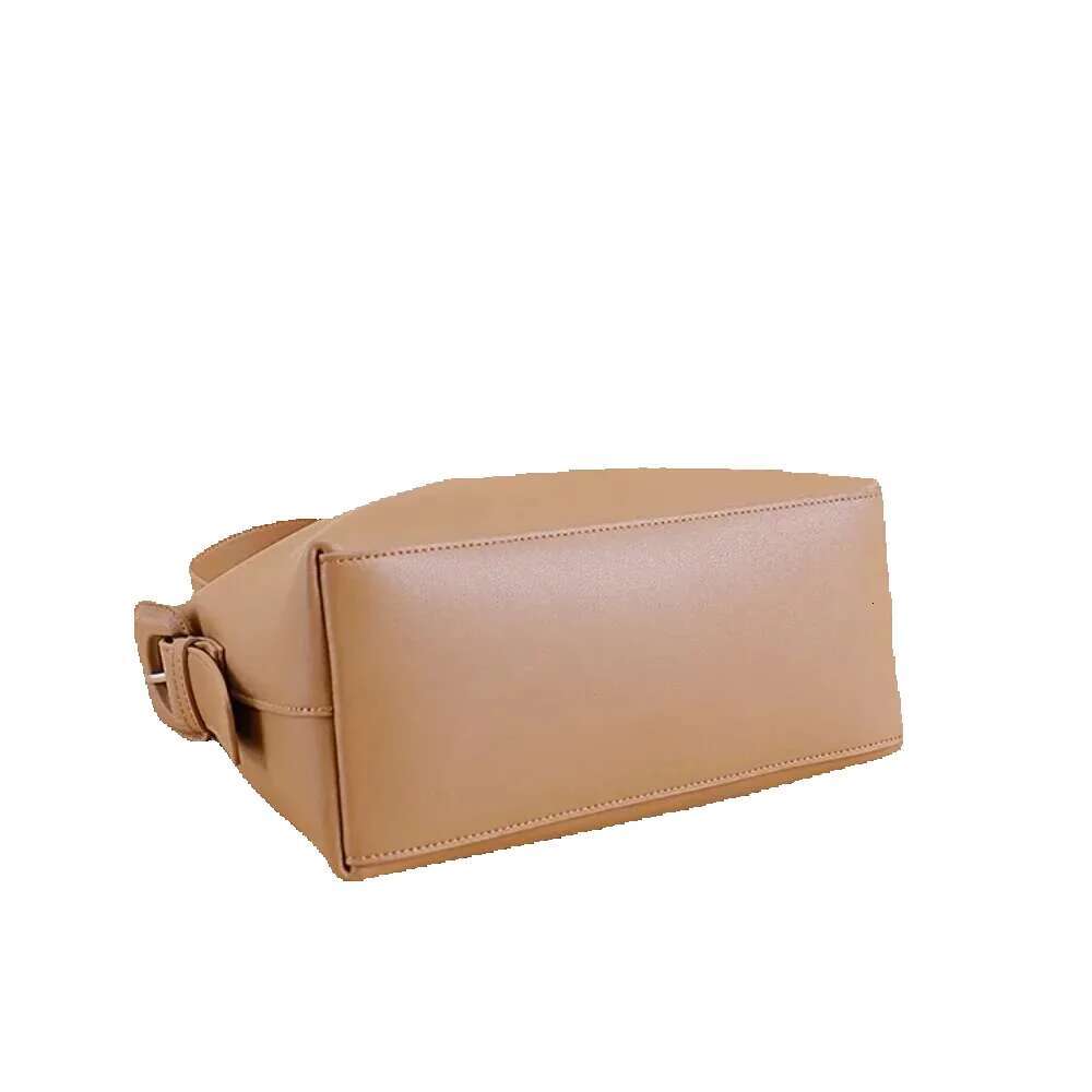 New Kakhi Color Selected High-Quality Cowhide Leather Women Handbag 2 Sizes Large Capacity Tote Adjustable Handle Shoulder Bag