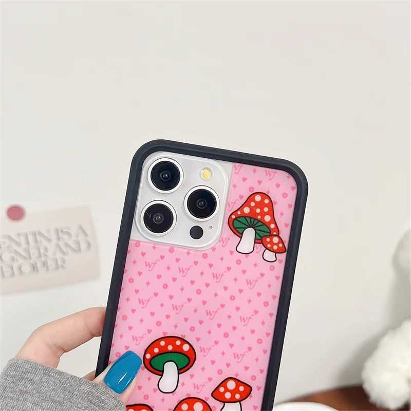 Wildflower 3D Mushro ry Wild Girl Phone Case for iPhone 15 14 13 12 16 Pro Max Plus ins WF Metal Cartoon Cover Funda Z250324