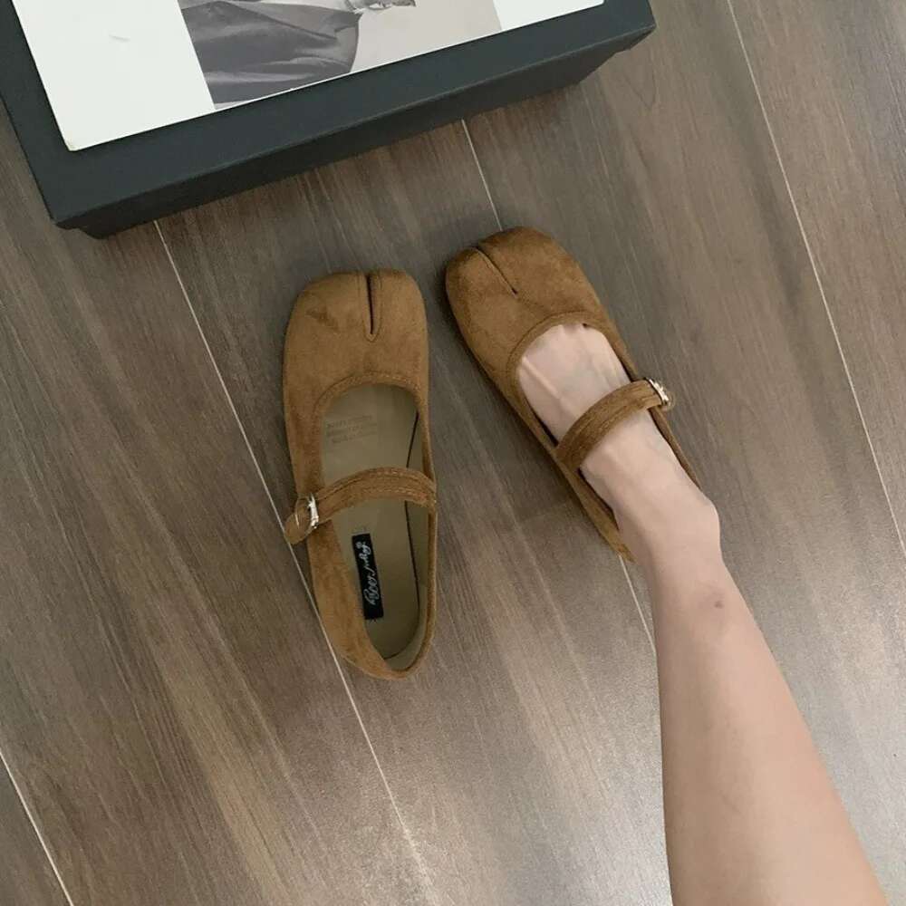 New Brand Women Spilt Flats Round Toe Shallow Slip on Ladies Casual Ballet Soft Leather Eelgant Dress Shoes