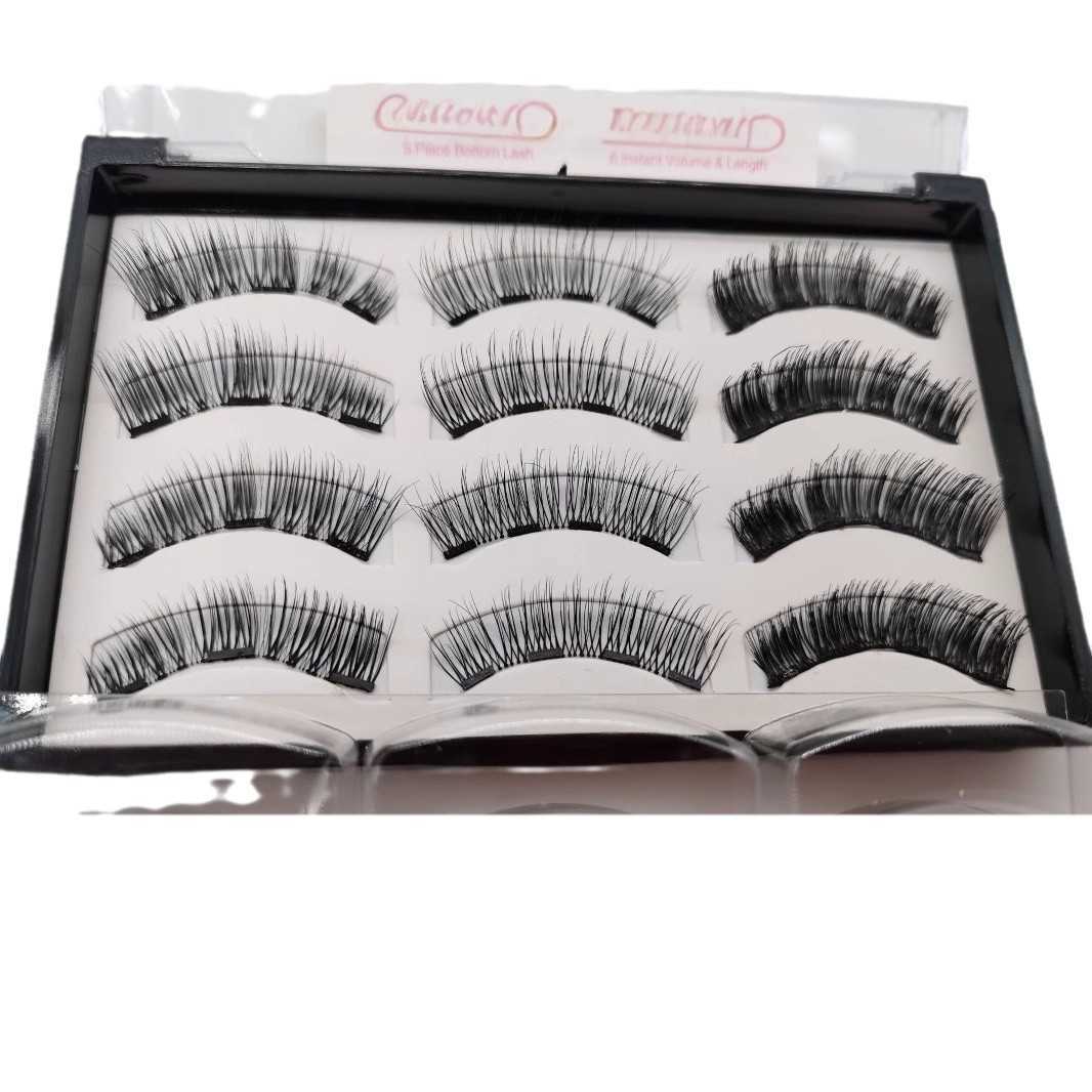 Magnetic suction false eyelashes are soft high-end and dense. 12 piece set of magnetic eyelashes W250324