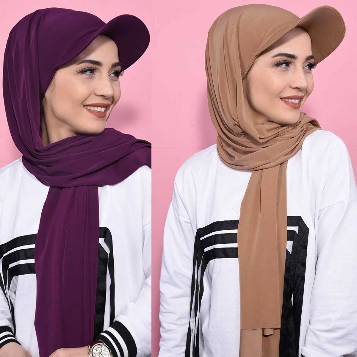 New Musilm Wen Jersey headscarf with basic ball cap summer sports cap chiffon headscarf ready to wear instant jersey sports headscarf at any time X250