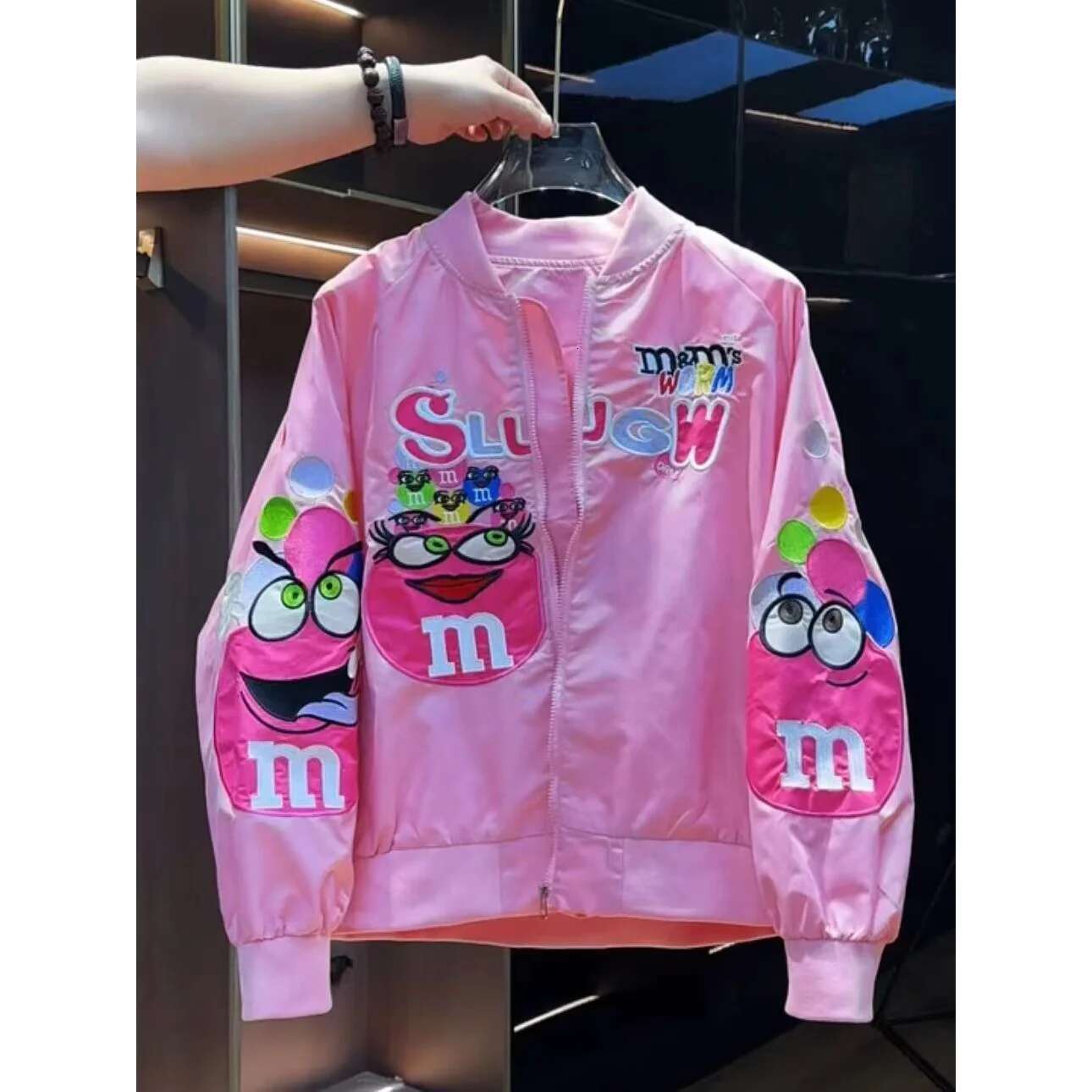 American Cartoon Zipper Printed Baseball New Spring Couple Trend Brand Hip-Hop Youth Fashion Retro Loose Casual Jacket