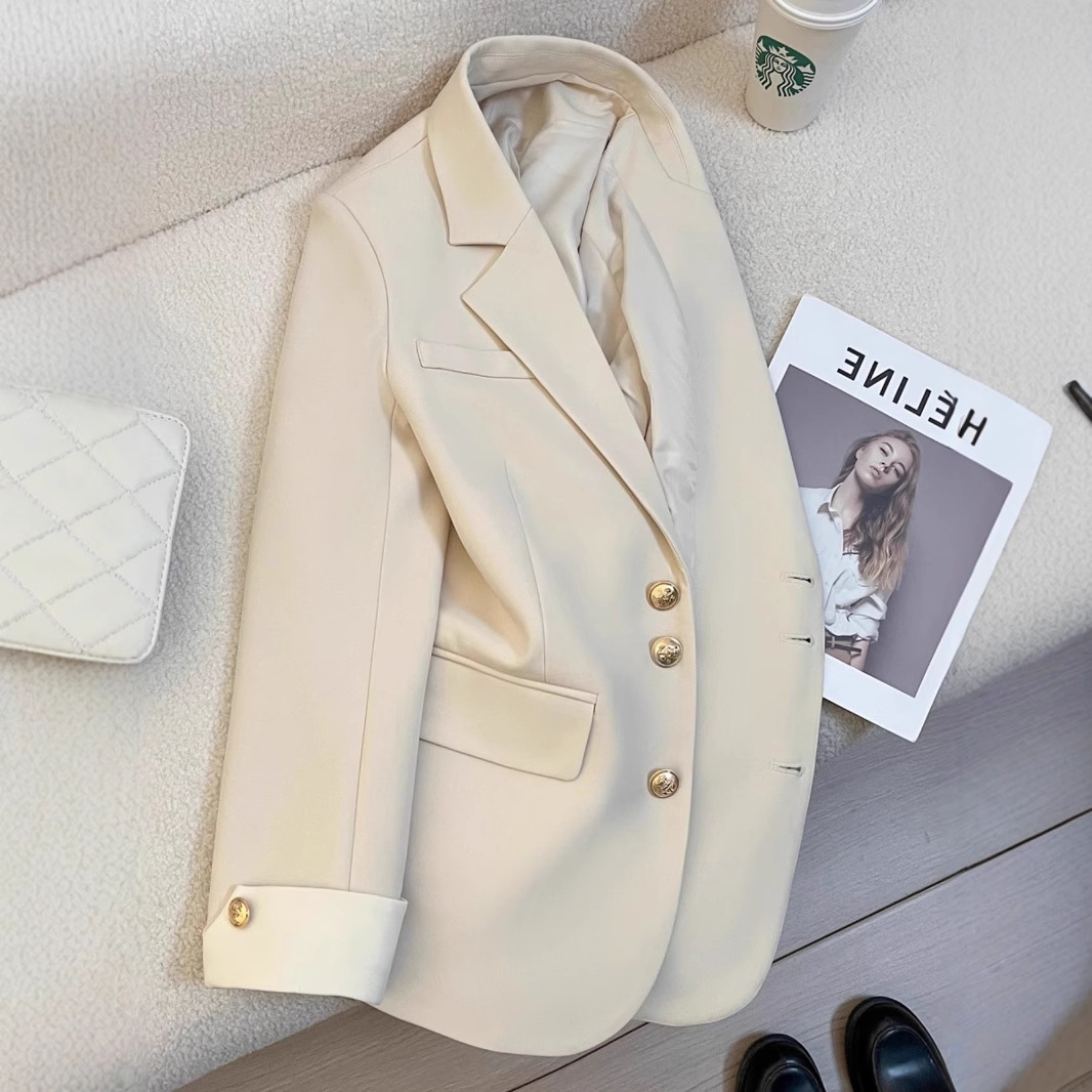 F321Chic Korean-Inspired Women's Lightweight Jacket Set Versatile Small and Medium Length Suits for Everyday Elegance