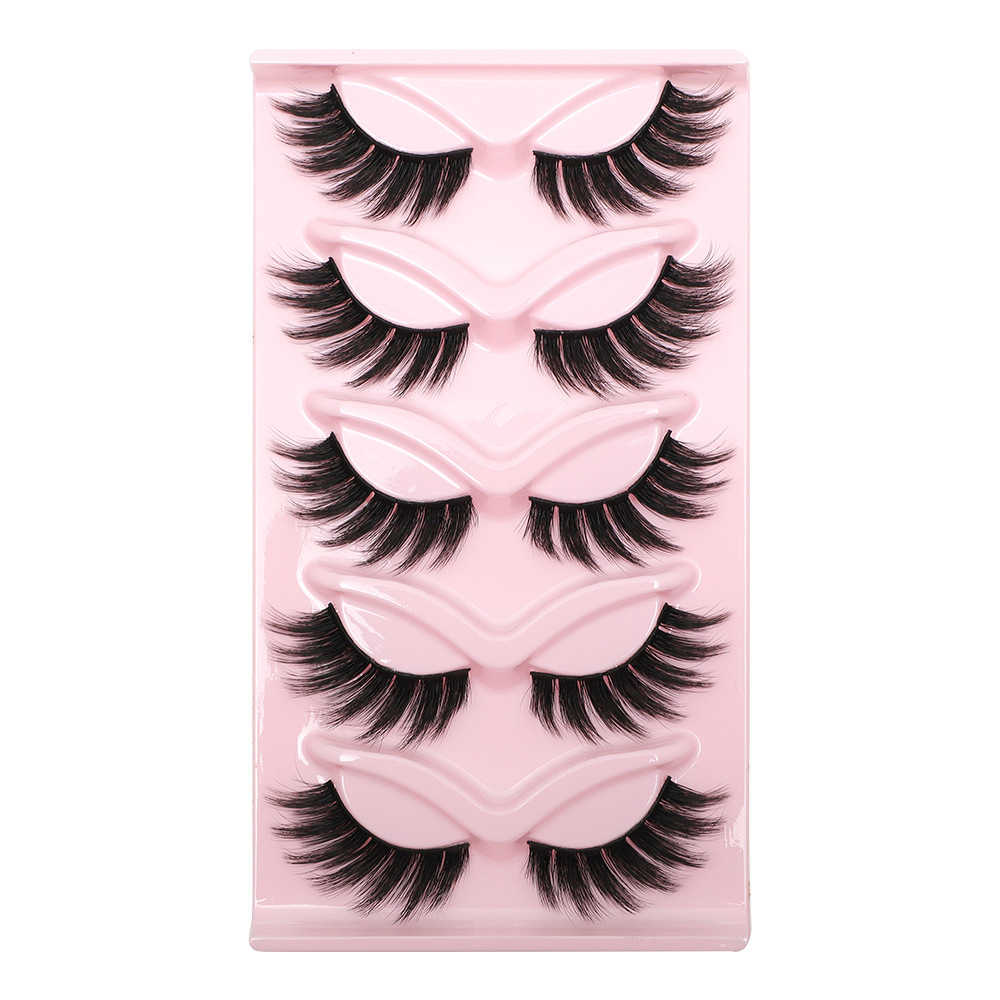 Five pairs of thick demon fake eyelashes cosplay Barbie manga one-piece cotton thread stem can be segmented for heavy makeup W250324