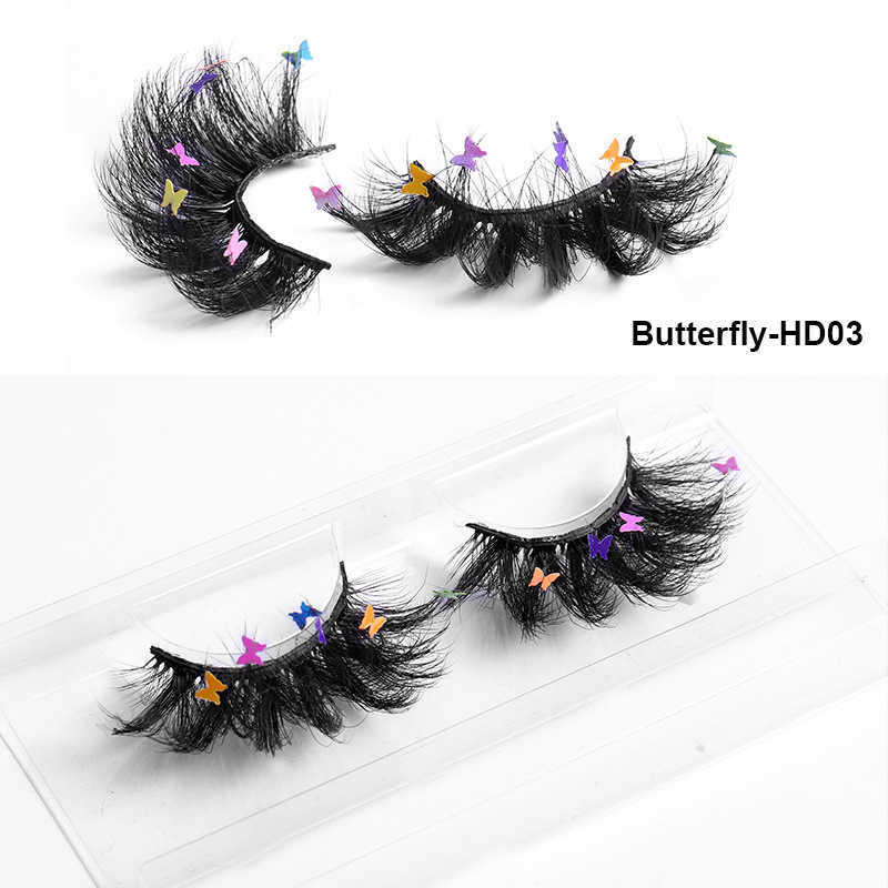 New pair of 8D imitation mink fur butterfly false eyelashes naturally curled up with multiple layers of thick crossed eyelashes W250324