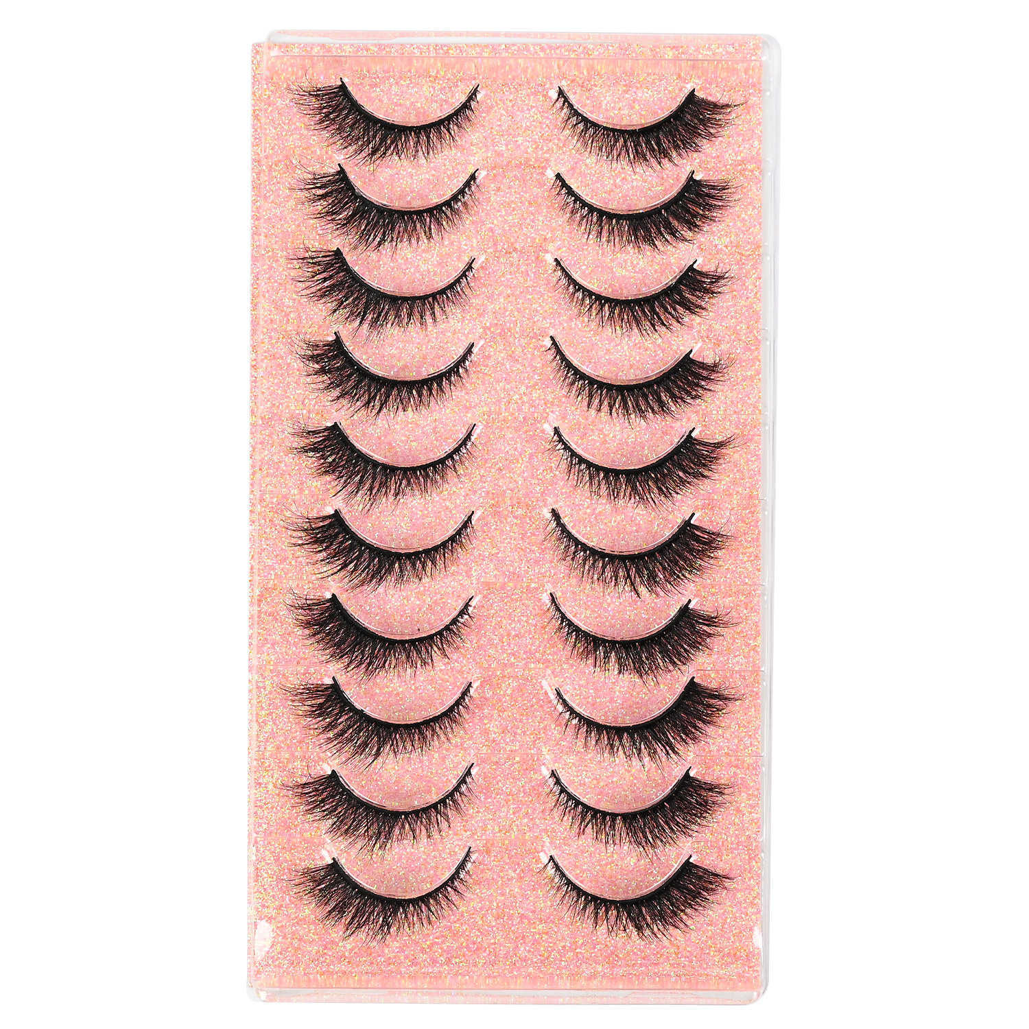 Cats Eye Thick Eyelash 10 Pair Set Imitation True and False Eyelash Natural Curling and Curling Eyelash W250324