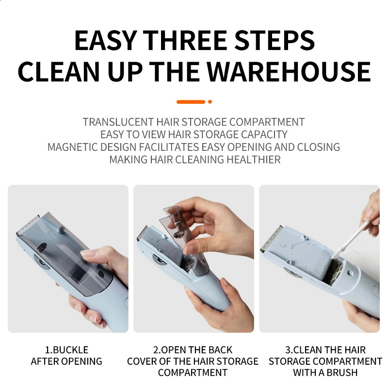 Automatic Gather Hair Trimmer for Baby Waterproof Kids Hair Clipper Children Sleep Hair Cutting Machine Shaver 250303